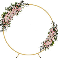 Arche Ronde en Métal pour Ballons et Fleurs, Dorée ou Blanche, vue d'ensemble