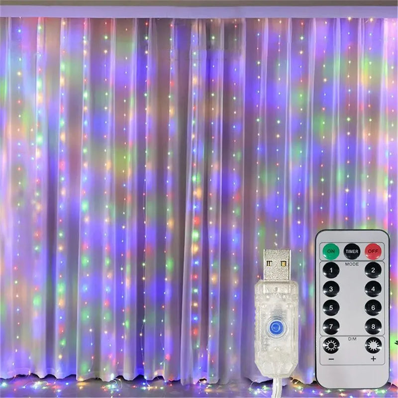 Rideau Lumineux LED USB 5 V Décor de Cérémonie, coloris multicolore