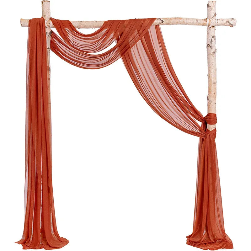 Fleurs et Voilages pour Arche de Mariage, voilage 77 × 600 cm, terracotta
