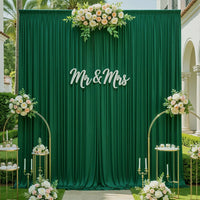 Toile de Fond Mariage Épaisse, Rideau Poche à Tringle, coloris vert foncé