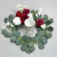 Composition de Fleurs pour Arche, Roses Bordeaux et Eucalyptus, vue complémentaire 4