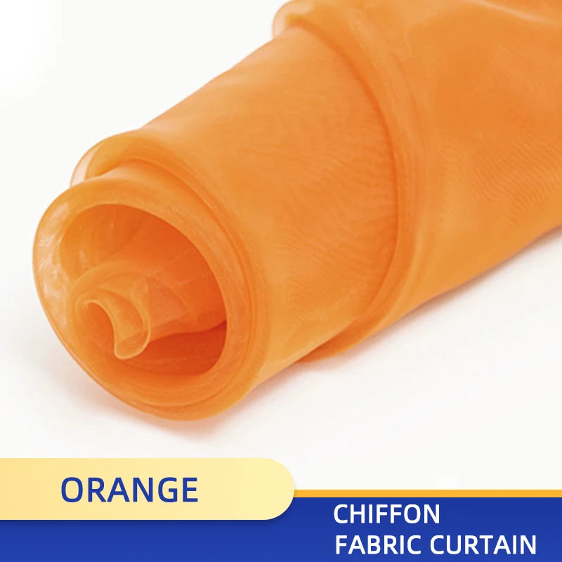 Voilage Mariage Translucide en Polyester, 160 cm de Large, coloris orange