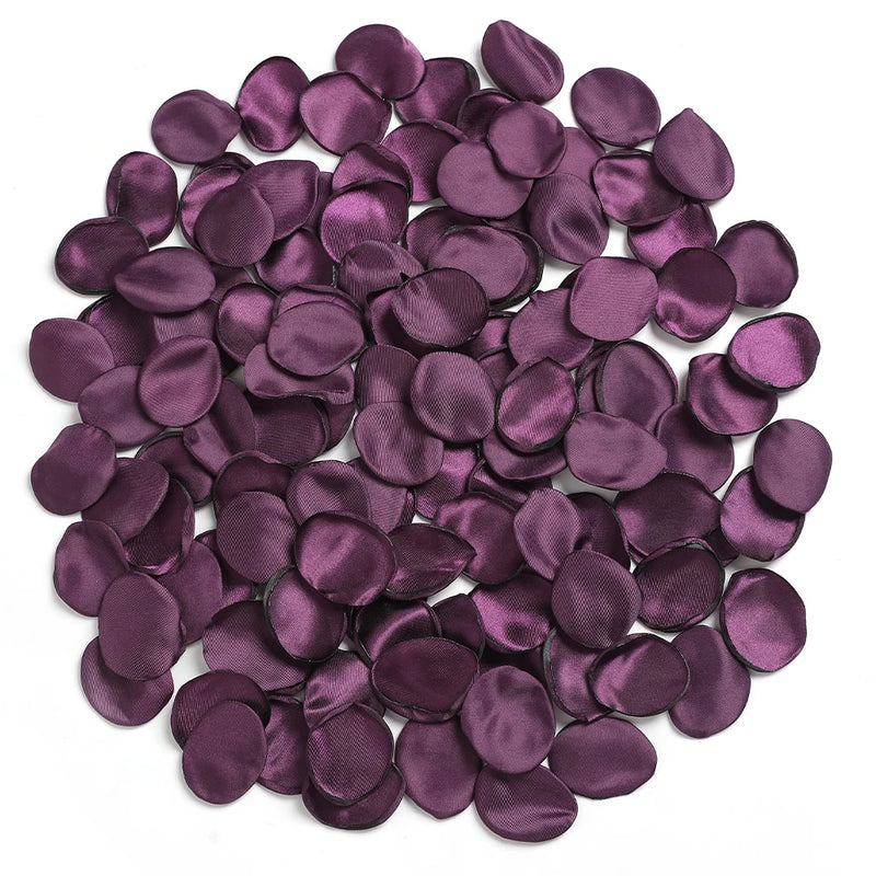 Pétales de Rose Satinés Artificiels, coloris aubergine