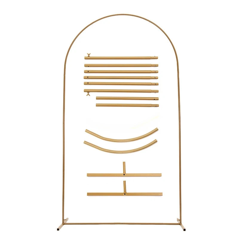 Arche de Mariage Arrondie Dorée Démontable, hauteur 120 cm