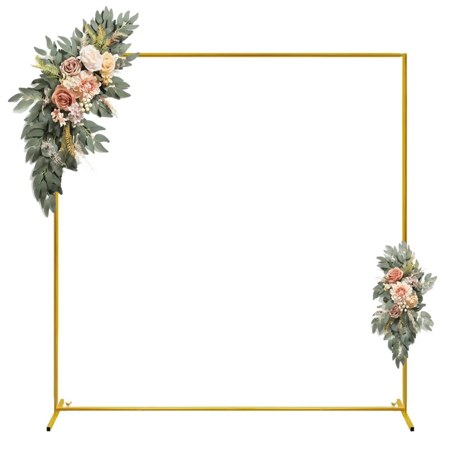Arche de Mariage Carrée Dorée en Métal, Cadre 200 x 200 cm, vue d'ensemble