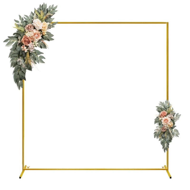 Arche de Mariage Carrée Dorée en Métal, Cadre 200 x 200 cm, vue d'ensemble