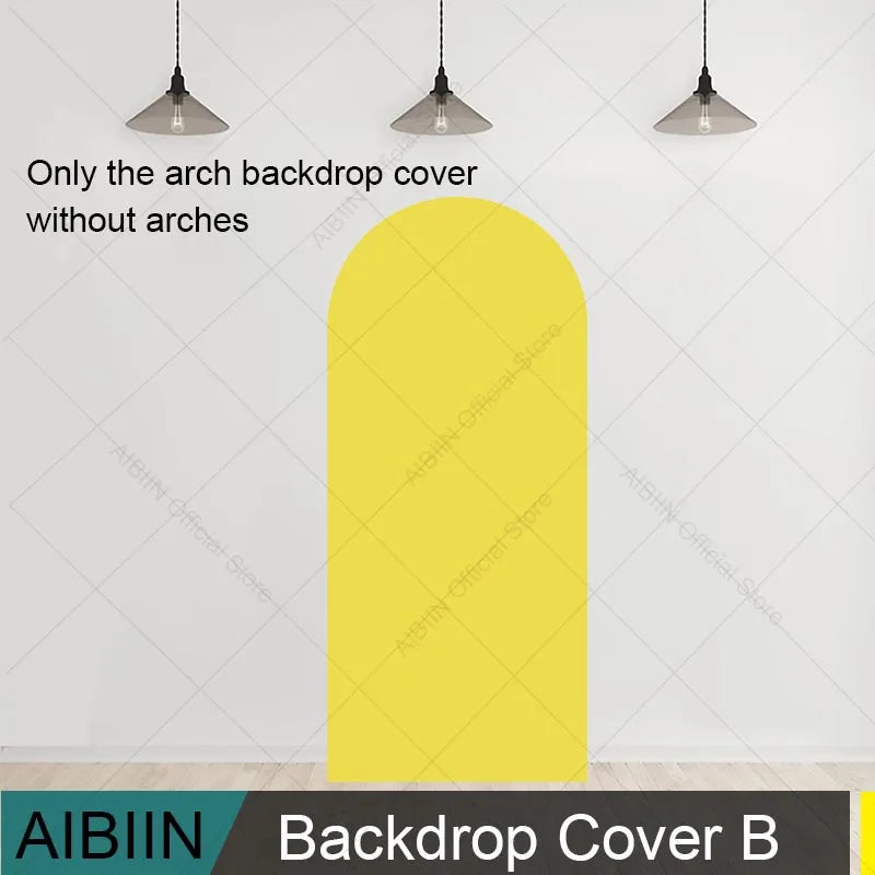 Housse d'Arche de Mariage Extensible, Bleu, Jaune ou Carreaux, jaune uni