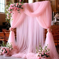 Voilage Tulle pour Arche de Mariage, Panneau de 75 × 600 cm, vue d'ensemble