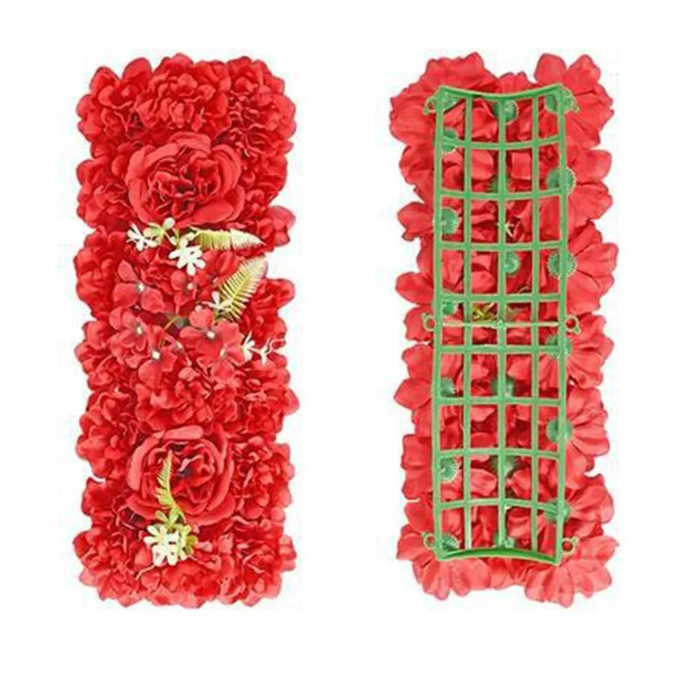 Panneau de Fleurs Artificielles 50 × 22 cm pour Arche, coloris rouge
