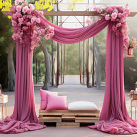 Compositions Florales et Voilages Bohèmes pour Arche de Mariage, 24 Articles à la Pièce