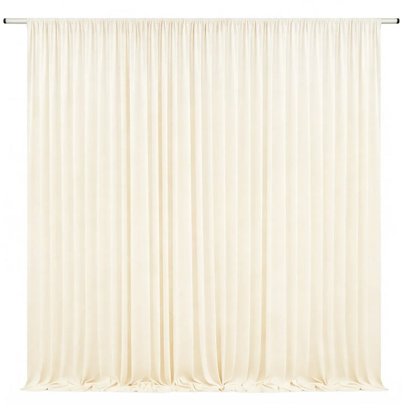 Toile de fond de mariage extensible à poche à tringle, coloris champagne clair