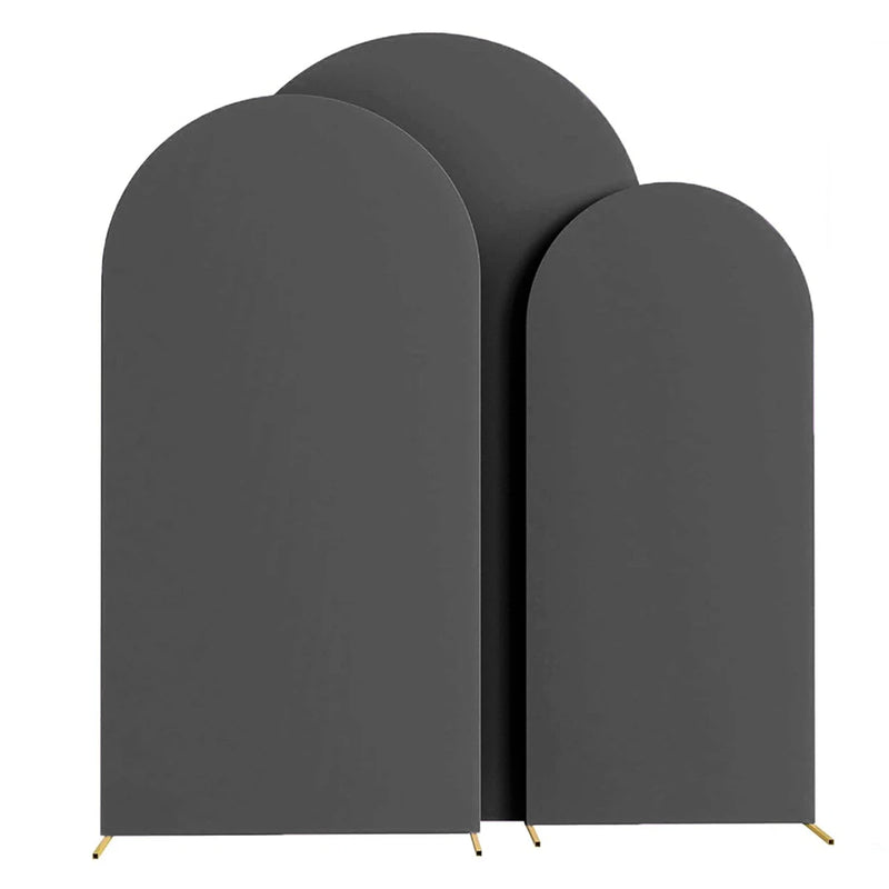 Housse d'Arche de Mariage en Spandex, coloris gris anthracite