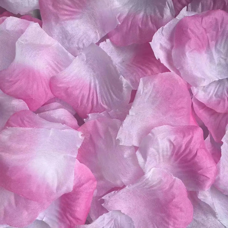 Pétales de Rose Artificielles de Mariage, 100 à 2000 Pétales, coloris rose et blanc