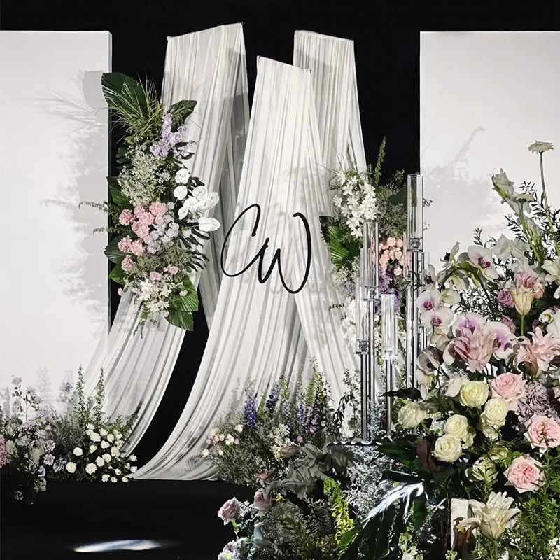 Drapé d'Arche de Mariage Sans Plis, 8 Coloris, 3 à 10 m de Long