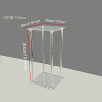 Colonne Acrylique Transparente pour Fleurs de Mariage, 3 Hauteurs de 40 à 80 cm
