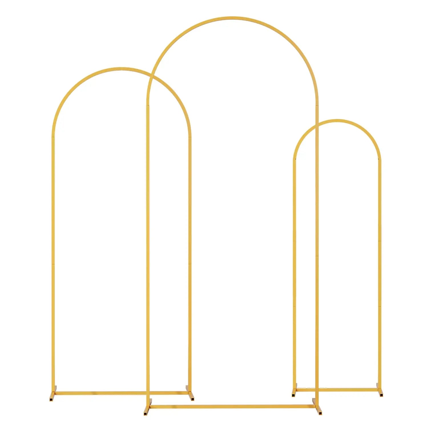 Lot de 3 Arches de Mariage en Métal, Doré, Blanc ou Noir, vue d'ensemble