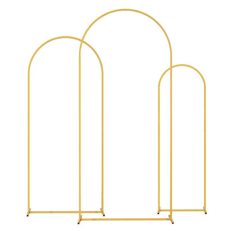 Lot de 3 Arches de Mariage en Métal, Doré, Blanc ou Noir, vue d'ensemble