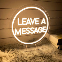 Néon « Leave a Message » pour Mariage, Cercle ou Manuscrit, 11 Couleurs, USB