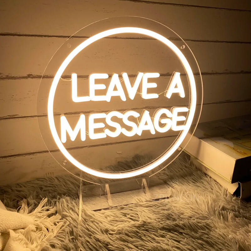 Néon « Leave a Message » pour Mariage, Cercle ou Manuscrit, 11 Couleurs, USB