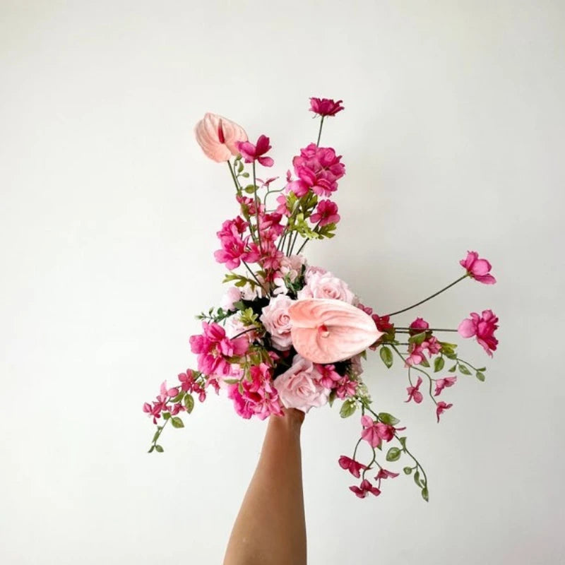 Fleurs pour Arche de Mariage, Roses et Anthuriums Rose Poudré, vue complémentaire 3