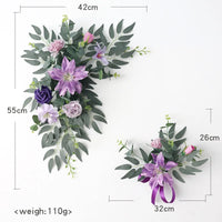 Fleurs pour Panneau de Bienvenue Mariage, Duo de Compositions, coloris violet