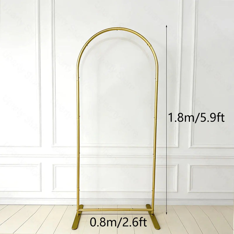 Arche de Mariage Dorée en Aluminium avec Sac de Rangement, 3 Tailles