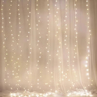 Rideau Lumineux LED à Télécommande, Blanc ou Blanc Chaud, 300 x 200 ou 300 x 300 cm