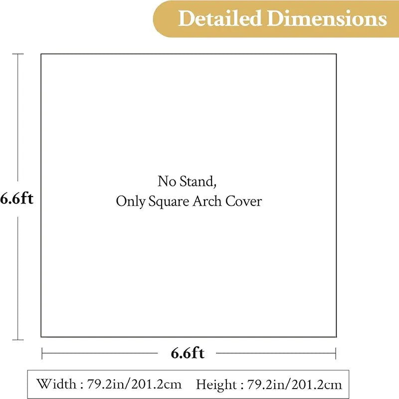 Housse d'Arche Carrée de Mariage, 5 Coloris, 200 × 200 ou 220 × 220 cm
