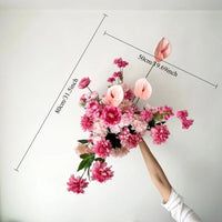 Fleurs pour Arche de Mariage, Roses et Anthuriums Rose Poudré, angle d'arche, 80 × 50 cm
