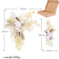 Compositions Florales et Voilages Bohèmes pour Arche de Mariage, 24 Articles à la Pièce