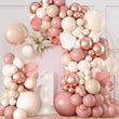 Kit Arche de Ballons Rose Poudré, Pêche et Or, de 102 à 110 Pièces, 5 Modèles