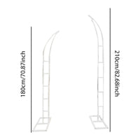 Arche de Mariage Semi-Ouverte en Métal, Paire de 180 et 210 cm, Blanc, Doré ou Noir