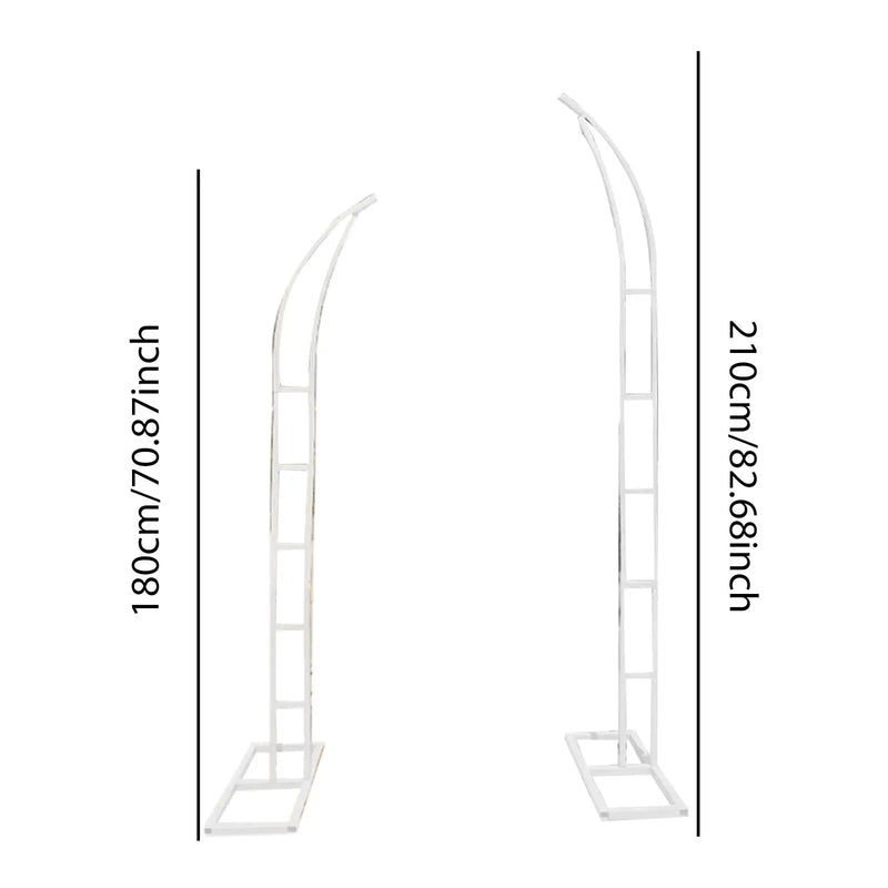 Arche de Mariage Semi-Ouverte en Métal, Paire de 180 et 210 cm, Blanc, Doré ou Noir