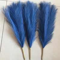 Pampa Artificielle pour Mariage Bohème, Tige de 45 cm, coloris bleu roi