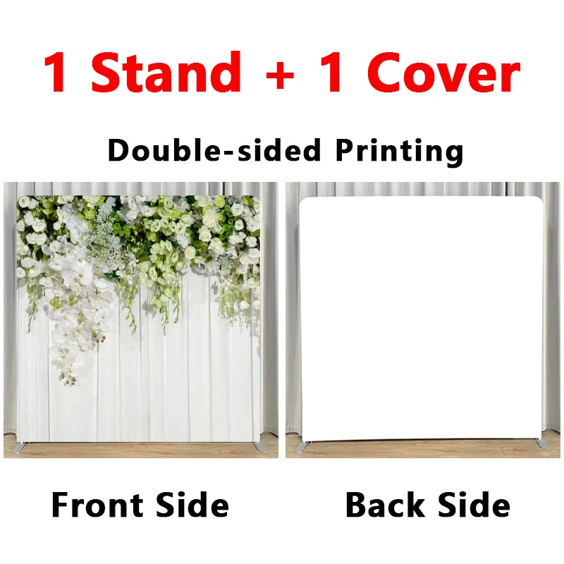 Fond de Photocall Double Face en Aluminium, 243 x 243 cm, 20 Motifs Recto Verso