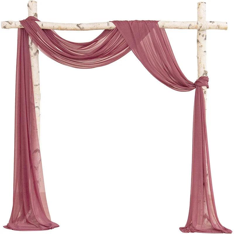 Fleurs et Voilages pour Arche de Mariage, voilage 77 × 600 cm, vieux rose