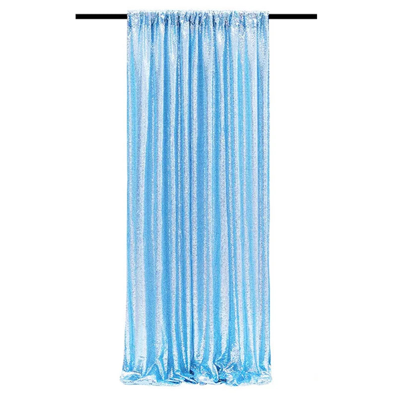 Toile de Fond Sequins Mariage, Panneau 60 × 240 cm, coloris bleu ciel