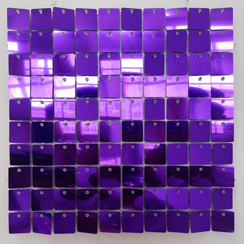 Toile de Fond Mariage à Panneaux Sequins Brillants, coloris violet foncé