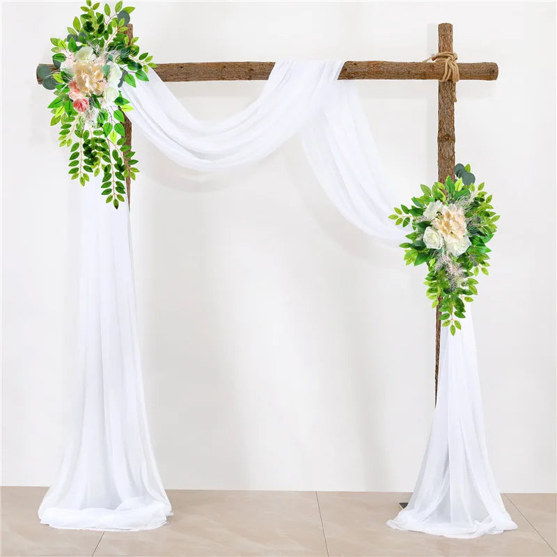 Voilage d'Arche de Mariage 76 cm de Large, coloris blanc