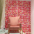 Mur de Fleurs Artificielles, Panneau de Roses Fuchsia 40 × 60 cm, 3 Coloris