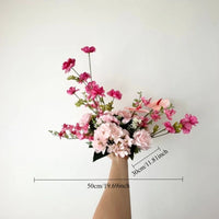 Fleurs pour Arche de Mariage, Roses et Anthuriums Rose Poudré, allée (un côté), 50 × 30 cm