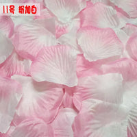 Pétales de Rose Artificiels en Tissu, coloris rose pâle et blanc