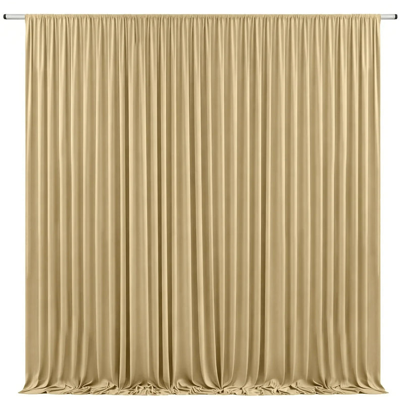 Toile de fond de mariage extensible à poche à tringle, coloris sable