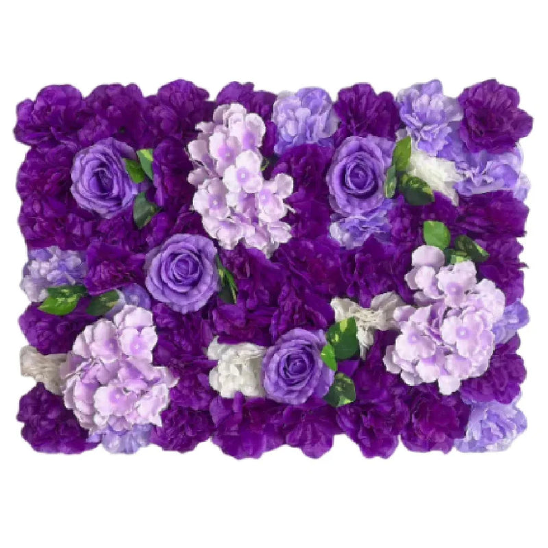 Mur de Fleurs Artificielles, Panneau 60 × 40 cm, coloris violet et lilas