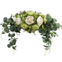 Fleurs pour Arche de Mariage, Pivoines et Eucalyptus de 75 cm, coloris vert tendre
