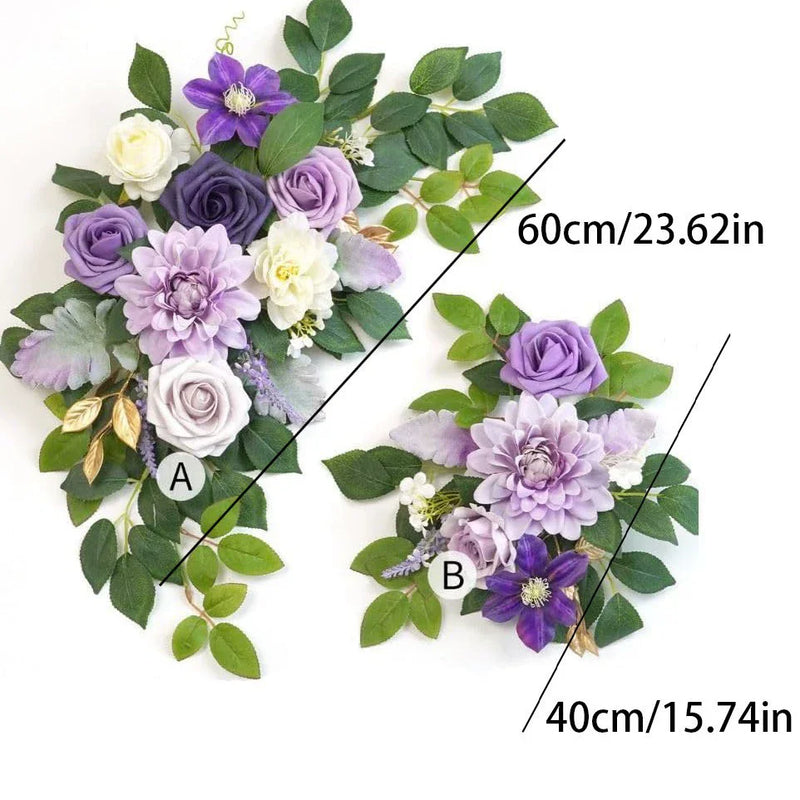 Fleurs pour Arche de Mariage, coloris violet foncé et lilas