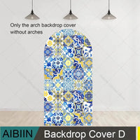 Housse d'Arche de Mariage Extensible, Bleu, Jaune ou Carreaux, carreaux bleus et jaunes, petits motifs