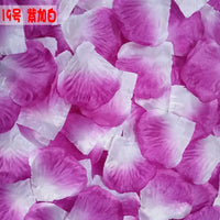 Pétales de Rose Artificiels en Tissu, coloris pourpre et blanc