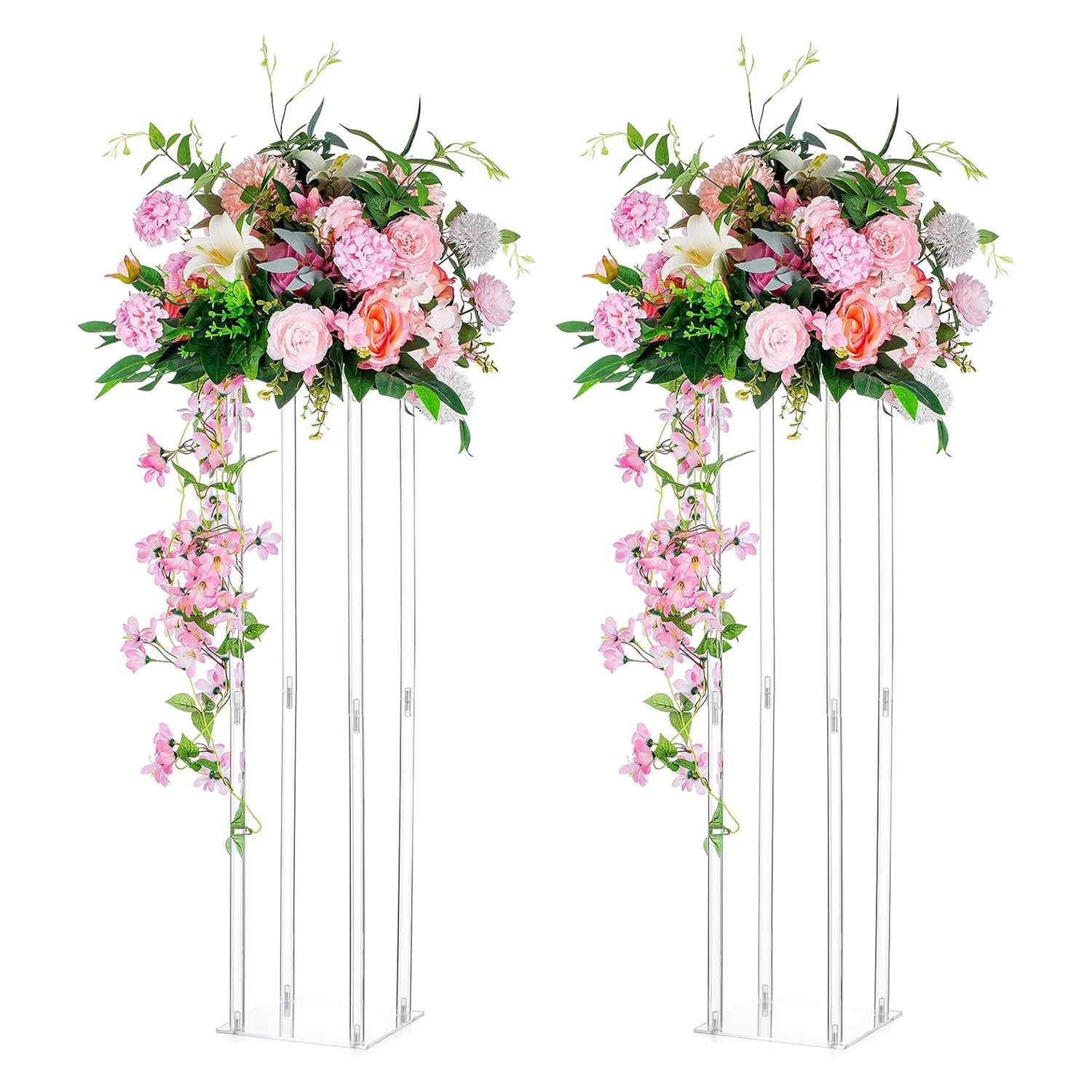 Colonne acrylique transparente pour fleurs de mariage