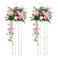 Colonne Acrylique Transparente pour Fleurs de Mariage, 3 Hauteurs de 40 à 80 cm